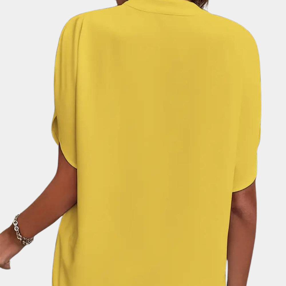 Marjolein™ | V-Ausschnitt Bluse mit Kurzen Ärmeln