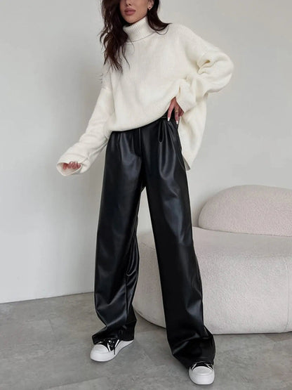 Milla™ | Baggy-Hose in Lederoptik