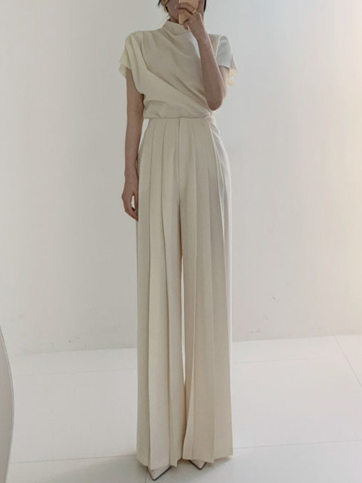 Elara™ | Plissierte High-Waist-Pantalon