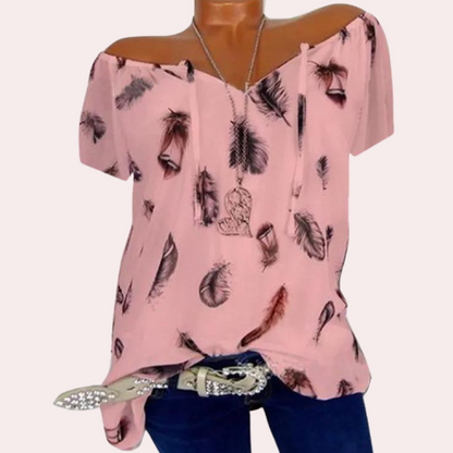 Megan™ | Off-Shoulder Top mit Veerprint