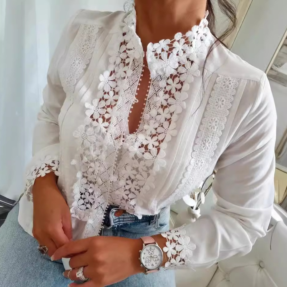 Genevieve™ | Bluse mit Spitze und Stickerei