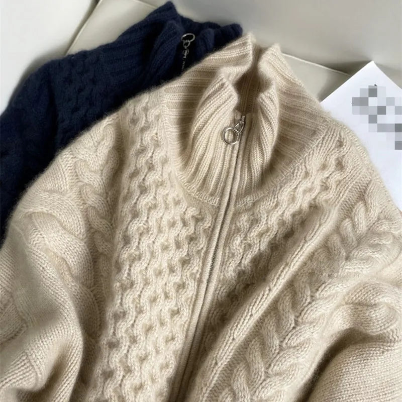 Gebreidtm™ | Gebreid Kabelvest mit Ritssluiting | Warm und Tijdloos | Wolmix
