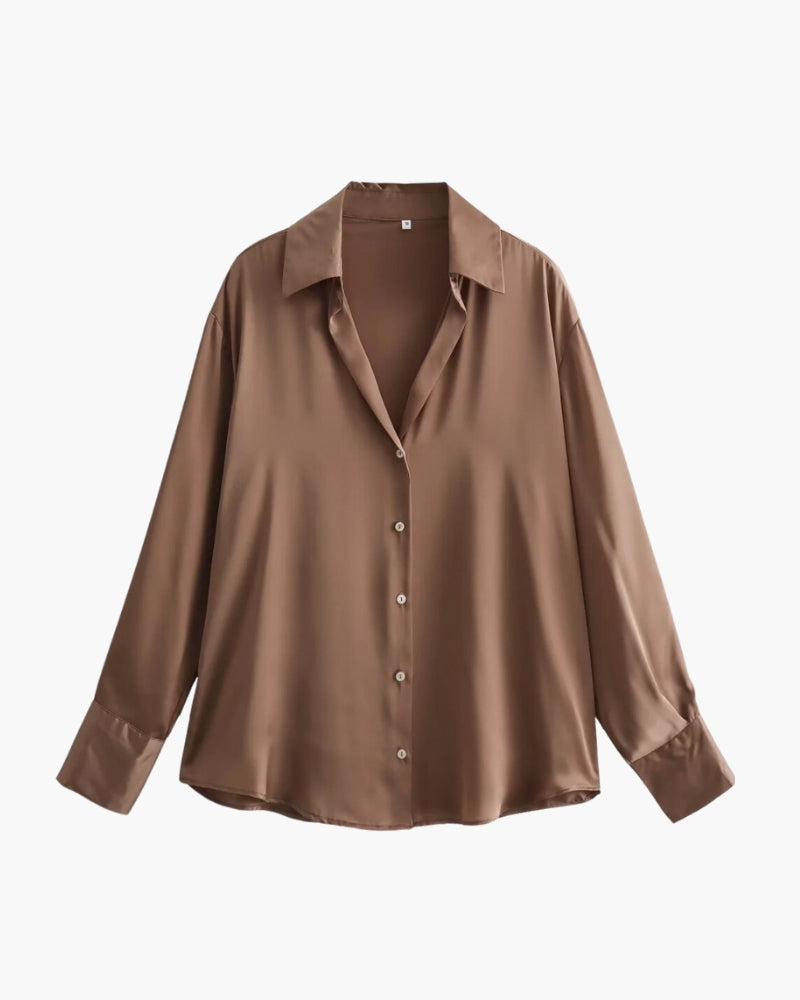 Alina™ | Satinbluse mit Knopfleiste