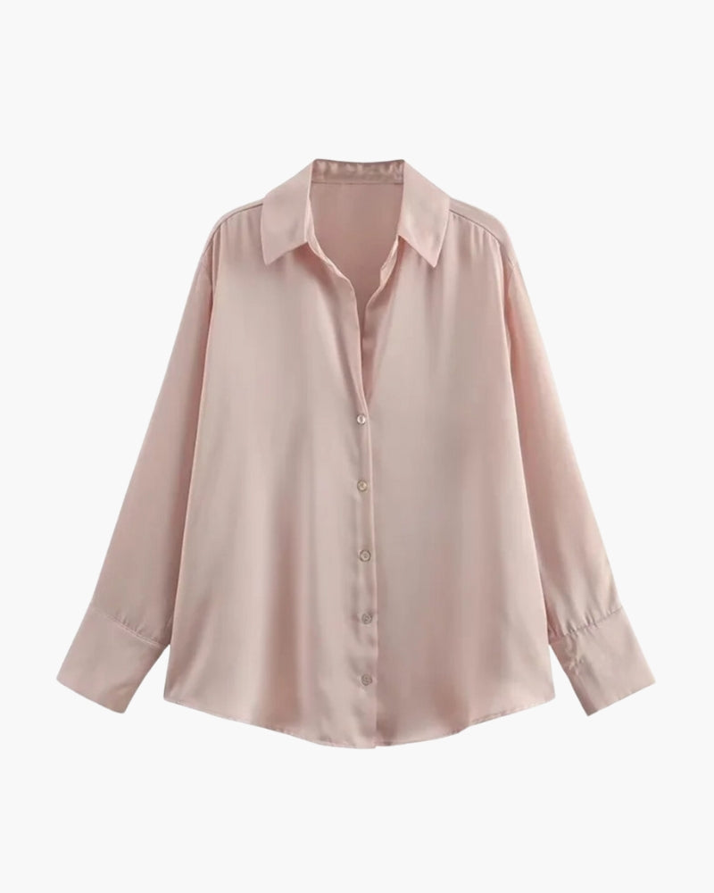 Alina™ | Satinbluse mit Knopfleiste