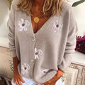 Gebreid™ | Gebreid Cardigan mit Bloemen | Losvallend Design | Comfortabel und Vrolijk