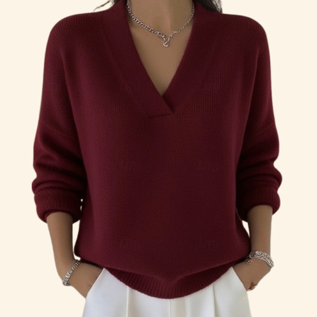Jenna™ | V-Ausschnitt Pullover- Top