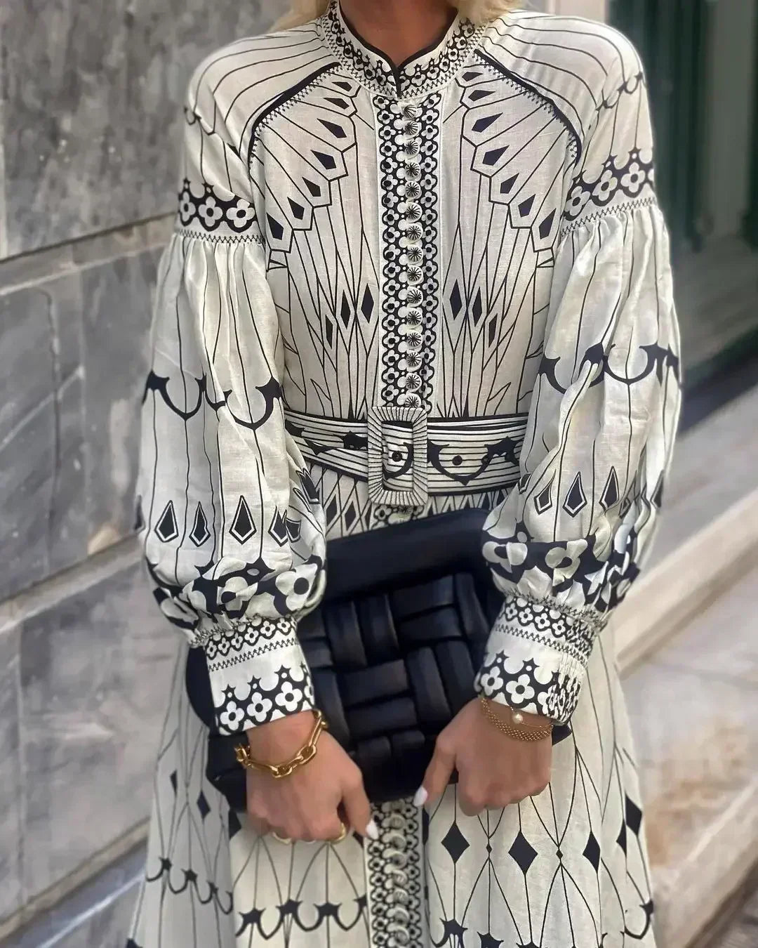 Eulalia™ | Boho-Kleid mit Stehkragen